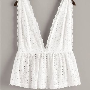 Schiffy Ruffle Hem Plunging Top